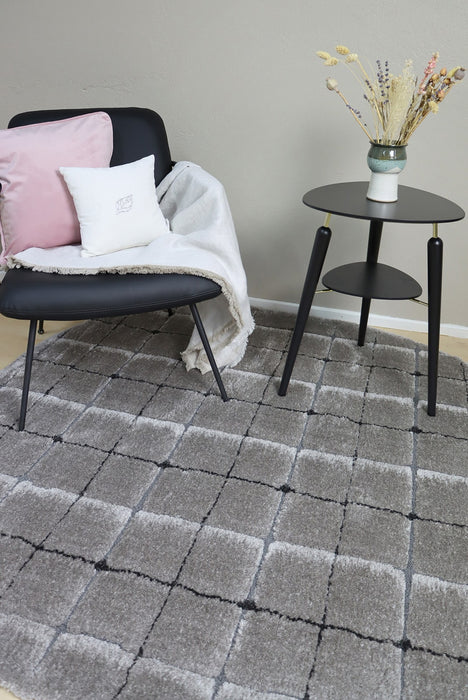 Luxurious Textured Modern Design Masai Rug (14003-2181) Rounded Square- Rugs Direct