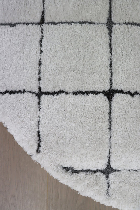 Luxurious Textured Modern Design Masai Rug (14003-6181) Rounded Square- Rugs Direct