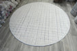 Minimalist Cream & Grey Geometric Grid Lux Textured Masai Round Rug Size: 300 x 300cm (14055-6171)- Rugs direct NZ