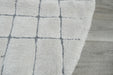 Minimalist Cream & Grey Geometric Grid Lux Textured Masai Round Rug Size: 300 x 300cm (14055-6171)- Rugs direct NZ