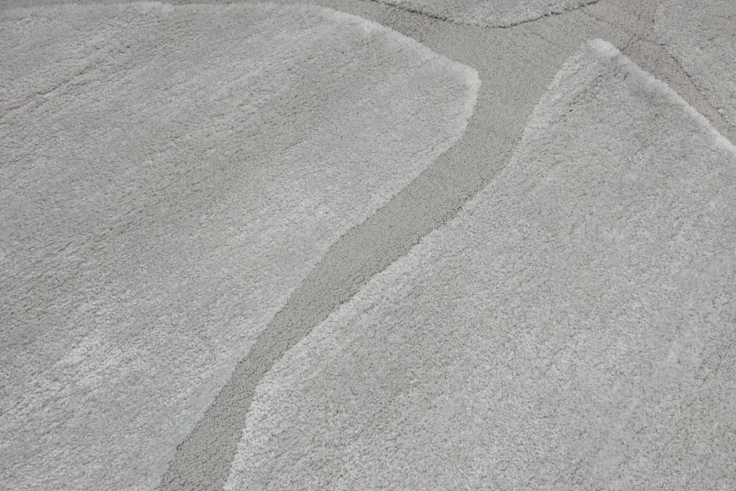 Modern High-Low Carved Stone Lux Textured Masai Round Rug Size: 300 x 300cm (14067-2383)- Rugs Direct NZ