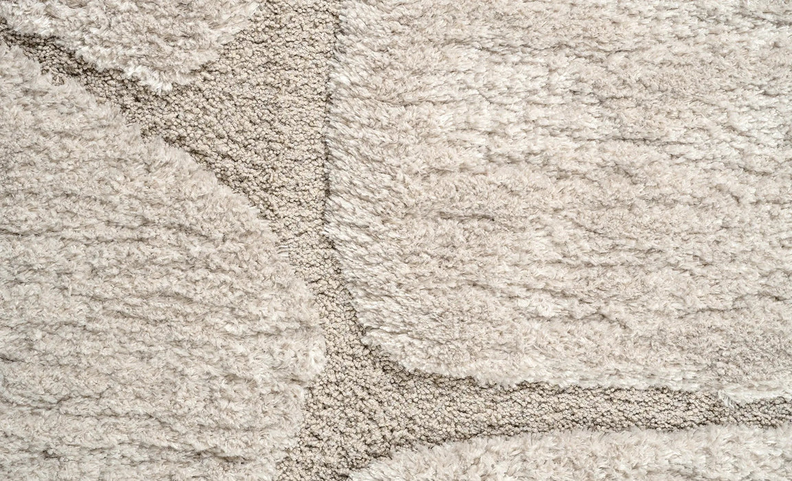 Modern High-Low Carved Stone Lux Textured Masai Round Rug Size: 300 x 300cm (14067-2383) - Rugs Direct