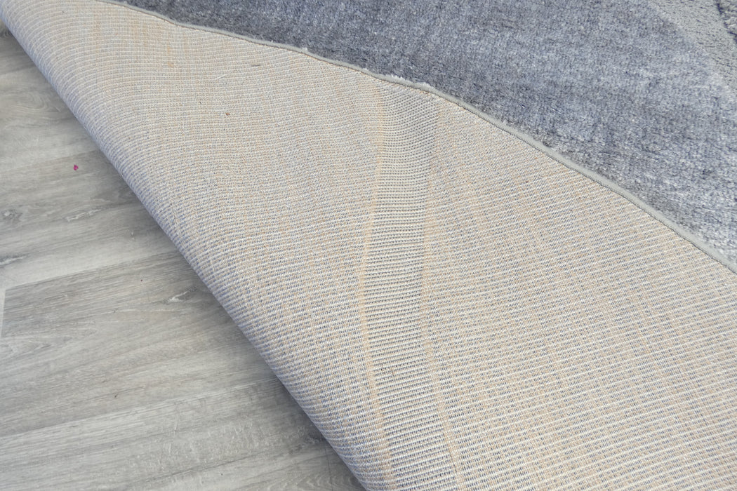 Modern Grey Carved Stone Lux Textured Masai Round Rug Size: 300 x 300cm (14067-5171)- Rugs Direct NZ