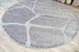 Modern Grey Carved Stone Lux Textured Masai Round Rug Size: 300 x 300cm (14067-5171)- Rugs Direct NZ