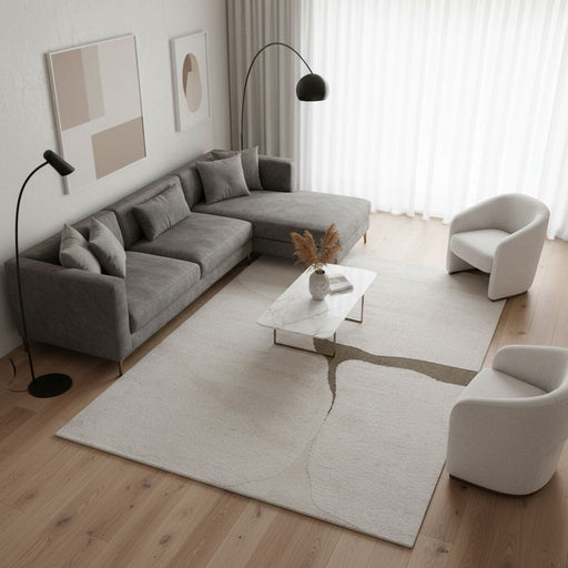 Luxe Textured Abstract Ridge Masai Rug Size: 200x290cm (14077-6292) - Rugs Direct