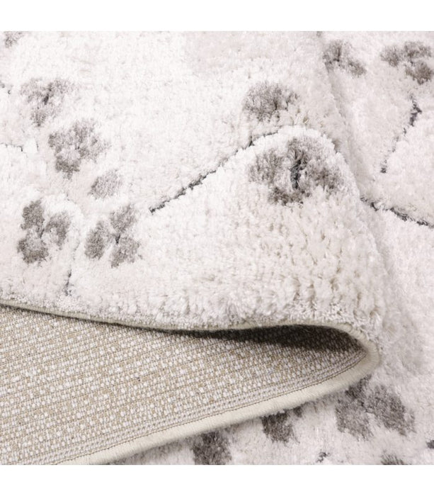 Ivory & Grey Cherry Blossom Plush Masai Rug Size: 200 x 290cm (14121-6181) - Rugs Direct