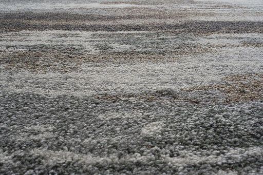 Abstract Design Earth Tones Mehari Shaggy Rug (23381-6747) Size: 240 x 300cm- Rugs Direct