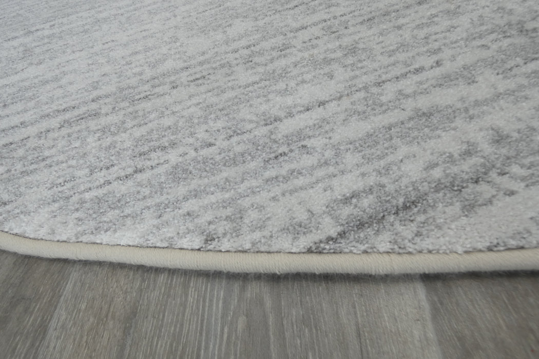 Abrash Design Off White and Light Grey Nomad Round Rug Size: 240 x 240cm (26004-6252))-Rugs Direct 