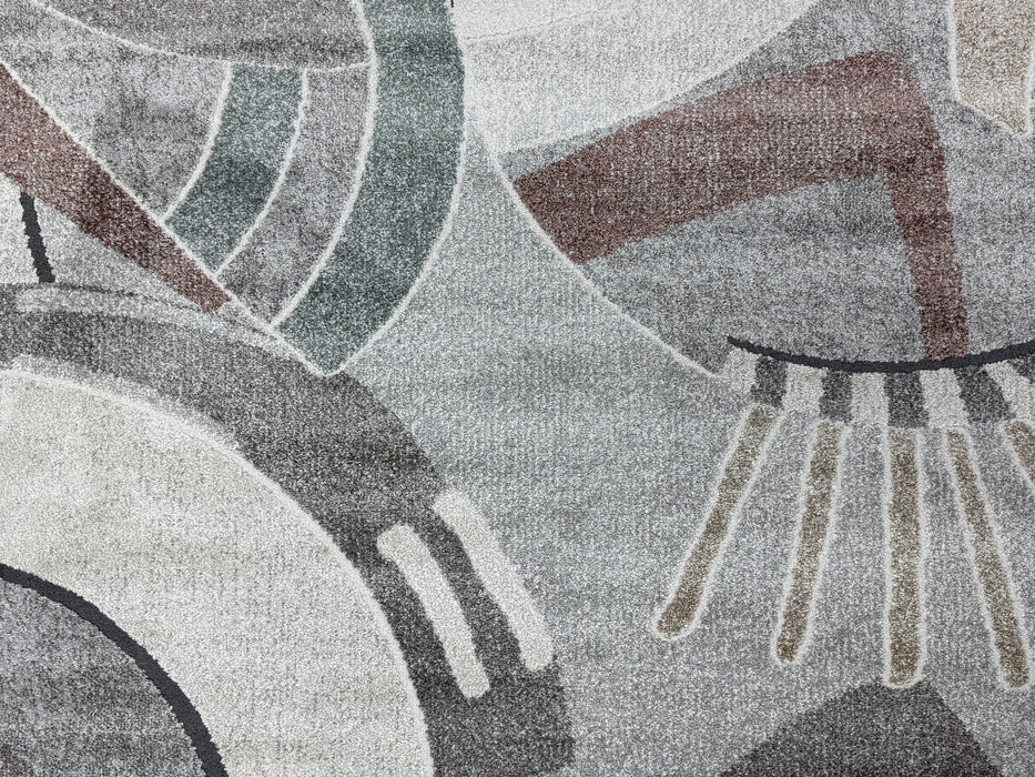 Multi Tone Abstract Geometric Pattern Valentino Rug (46018-6161) Size: 160 x 230cm- Rugs Direct