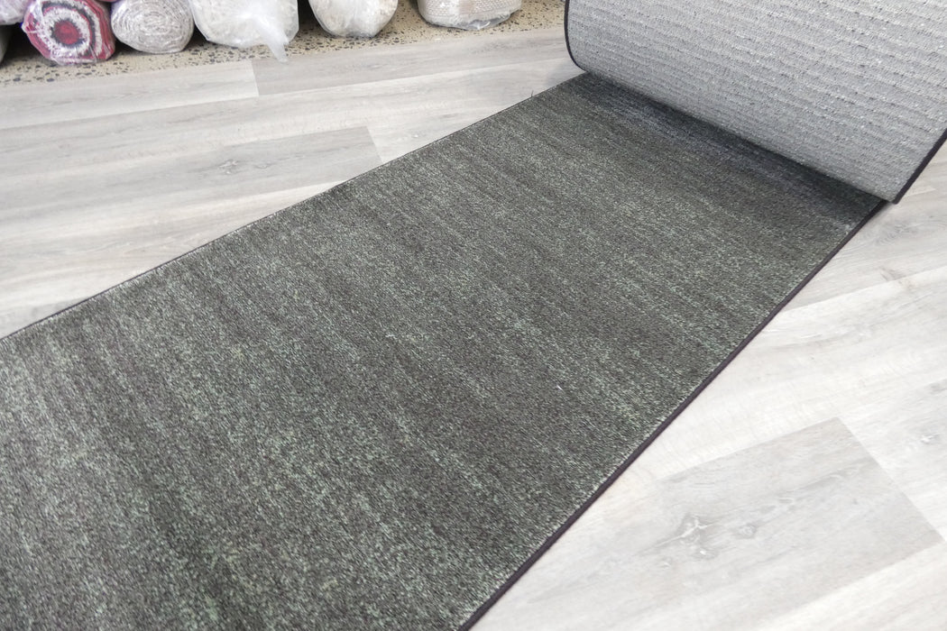 Minimalist Textured Granite Green Argentum Hallway Runner Size: 80cm Wide x Cut to Order (63078-4234)- Rugs Direct New zealand 