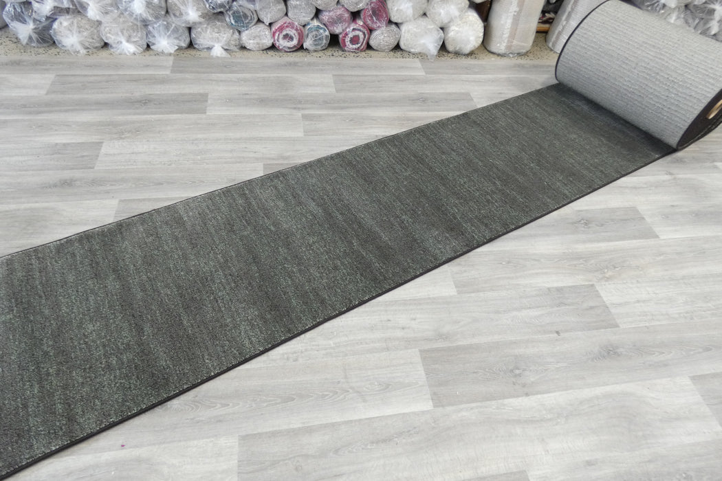 Minimalist Textured Granite Green Argentum Hallway Runner Size: 80cm Wide x Cut to Order (63078-4234)- Rugs Direct New zealand 