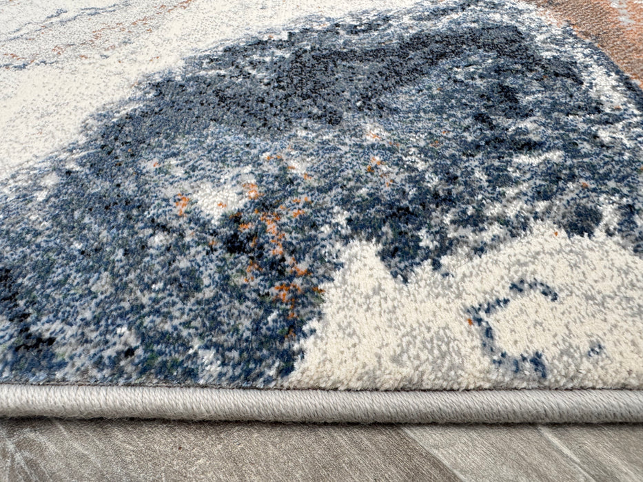 Abstract Marble Swirl Pattern Argentum Hallway Runner Size: 67cm wide x Cut to order- Rugs Direct 