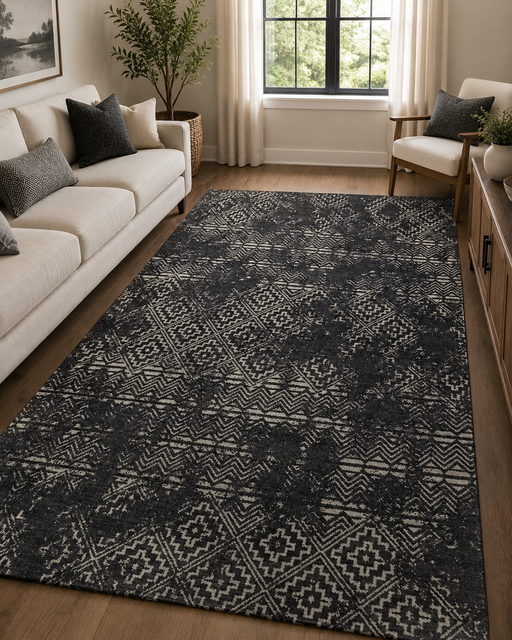 Faded Ethnic Design Infinity Rug Size: 200 x 290cm- Rugs Direct