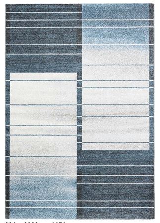 Modern Ocean Blue & Slate Block Linear Madison Rug Size: 200 x 250cm (34023-3151)