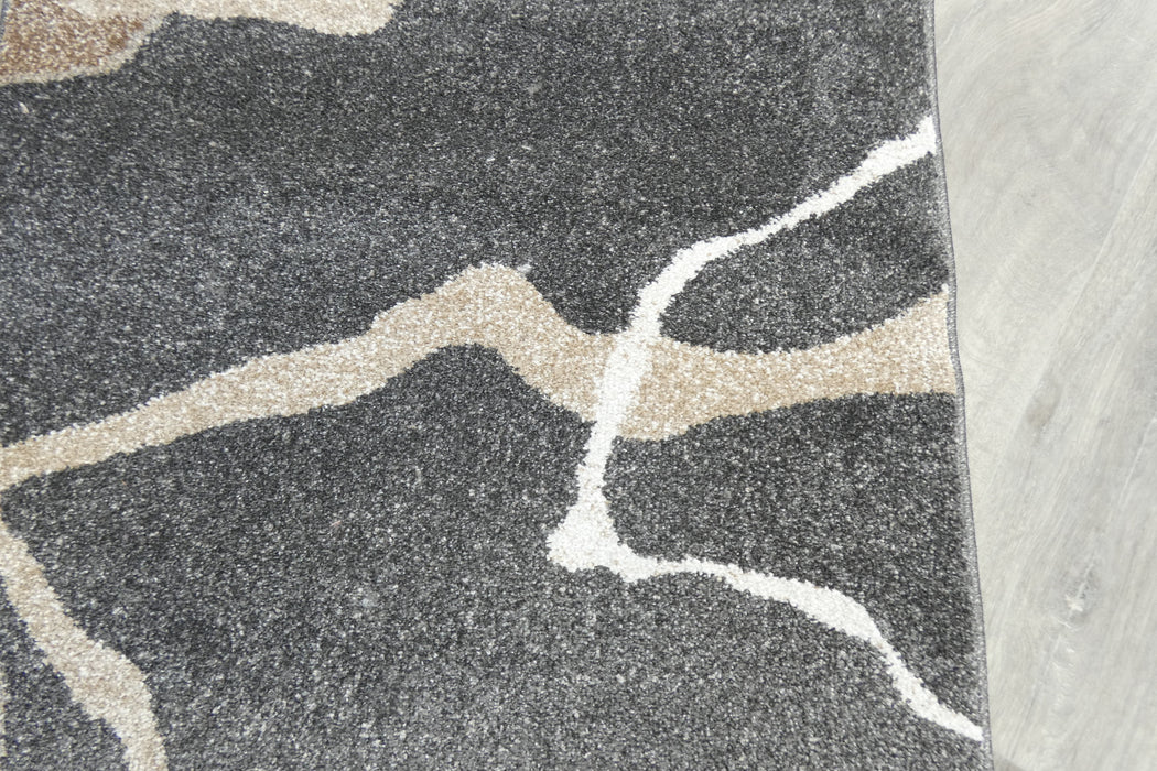 Abstract Charcoal & Beige Contour Madison Hallway Runner 67cm Wide x Cut to Order (34159-3322) - Rugs Direct
