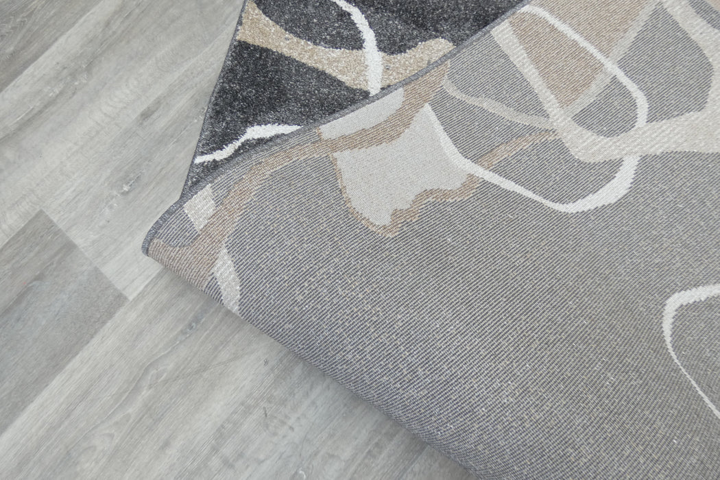 Abstract Charcoal & Beige Contour Madison Hallway Runner 67cm Wide x Cut to Order (34159-3322) - Rugs Direct
