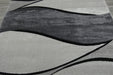 Flow Abstract Wave Pattern Grey Aroha Rug- Rugs Direct 