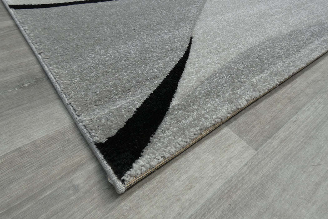 Flow Abstract Wave Pattern Grey Aroha Rug- Rugs Direct 