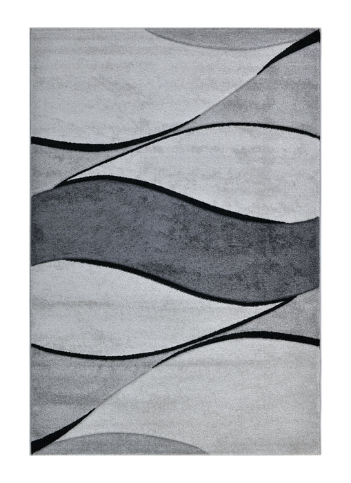 Flow Abstract Wave Pattern Grey Aroha Rug