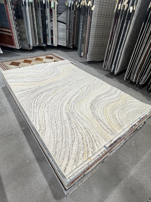 Modern Gold and Grey Marble Accent Rug (37166-6394)- Rugs Direct nz