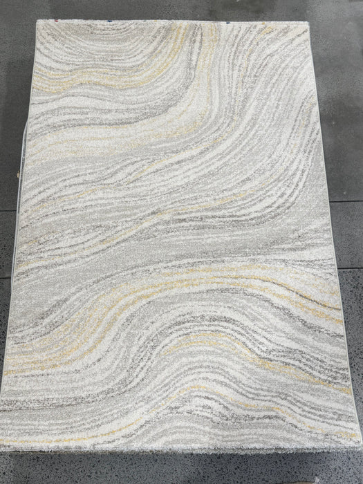 Modern Gold and Grey Marble Accent Rug (37166-6394)- Rugs Direct nz