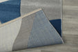 Abstract Modern Design Turkish Rug in Navy/ Grey/ White- Rugs Direct 
