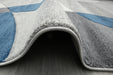 Abstract Modern Design Turkish Rug in Navy/ Grey/ White- Rugs Direct 