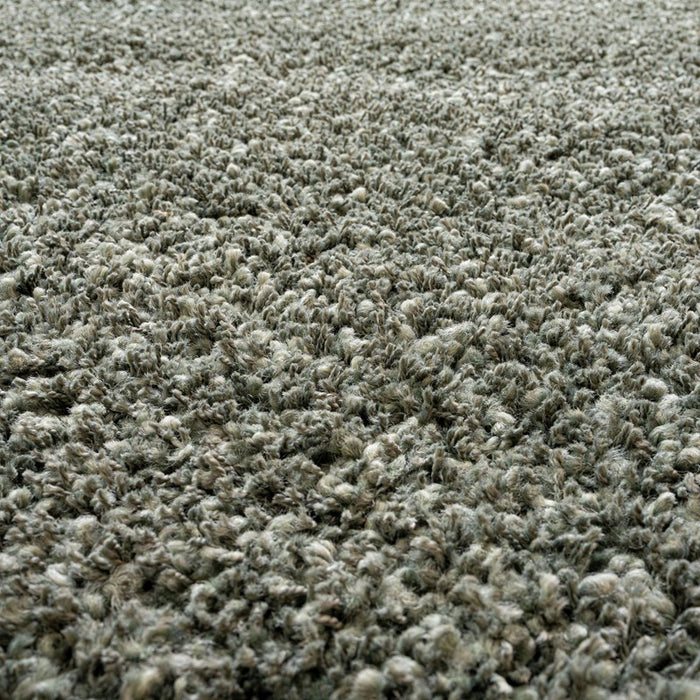 Twilight Shaggy Earthy Green Colour Rug- Rugs Direct