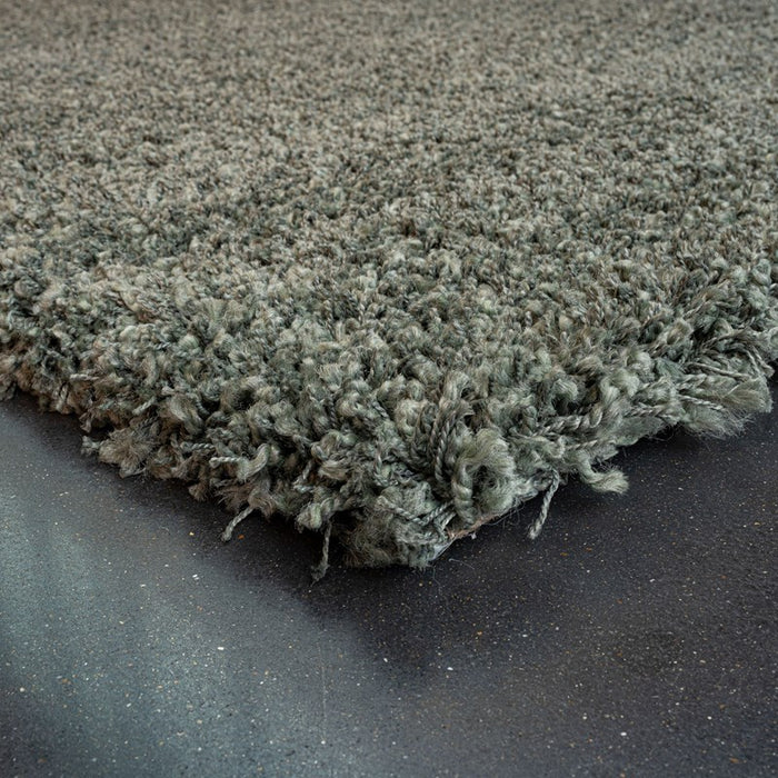 Twilight Shaggy Earthy Green Colour Rug- Rugs Direct