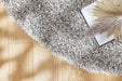 Twilight Pearl Silver Ivory Mix Shaggy Round Rug - Rugs Direct