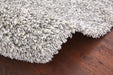 Twilight Shaggy Silver Ivory Mix Pebble Shape Rug Size: 240 x 340cm (39001-6699)- Rugs Direct