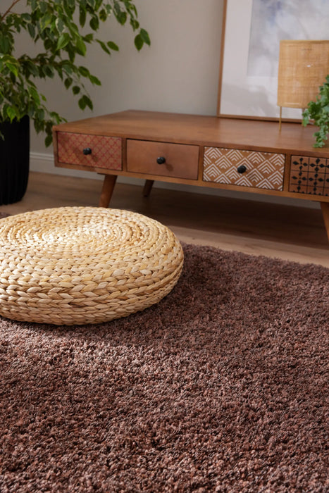 Twilight Shaggy Mocha Brown Colour Rug-Rugs Direct