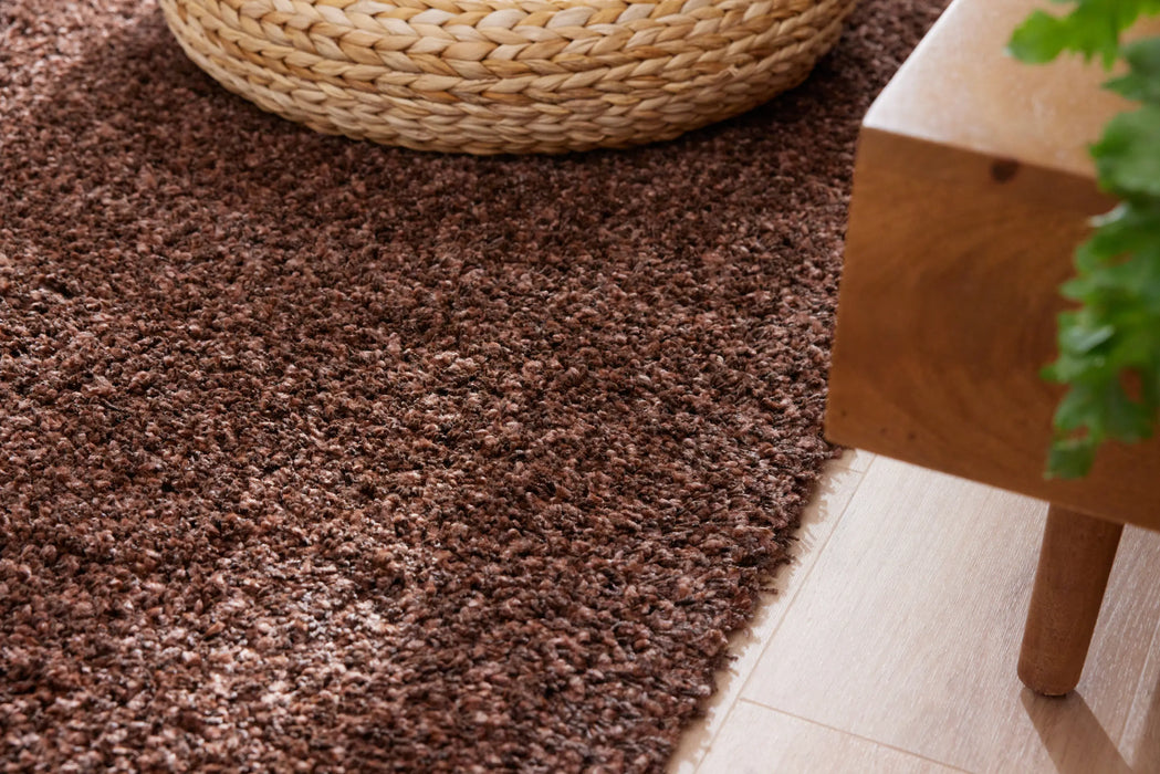 Twilight Shaggy Mocha Brown Colour Rug-Rugs Direct