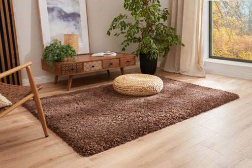 Twilight Shaggy Mocha Brown Colour Rug-Rugs Direct