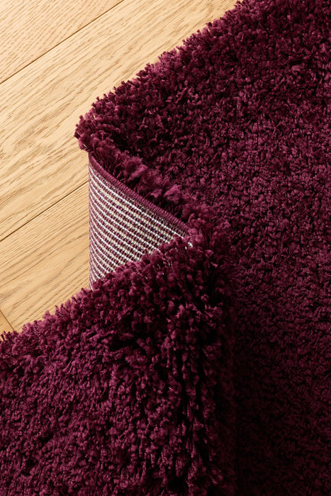 Luxury Burgundy Plush Twilight Shaggy Rug (39001-1144) - Rugs Direct