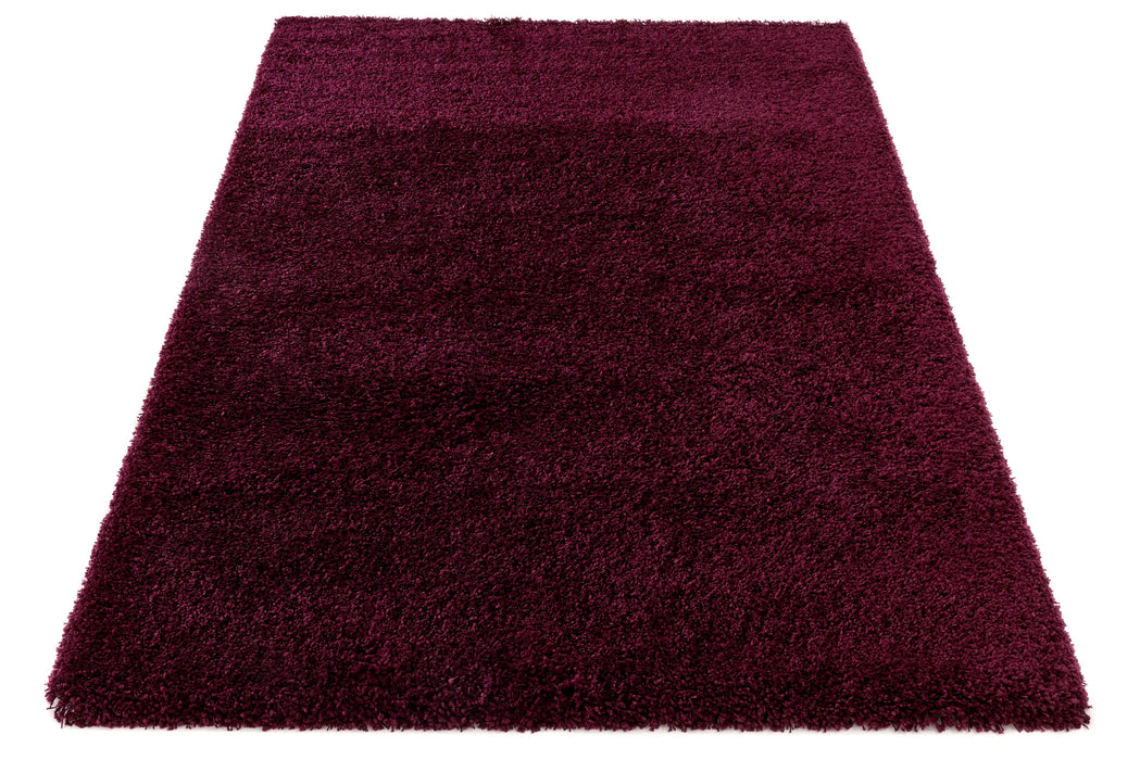 Luxury Burgundy Plush Twilight Shaggy Rug (39001-1144) - Rugs Direct