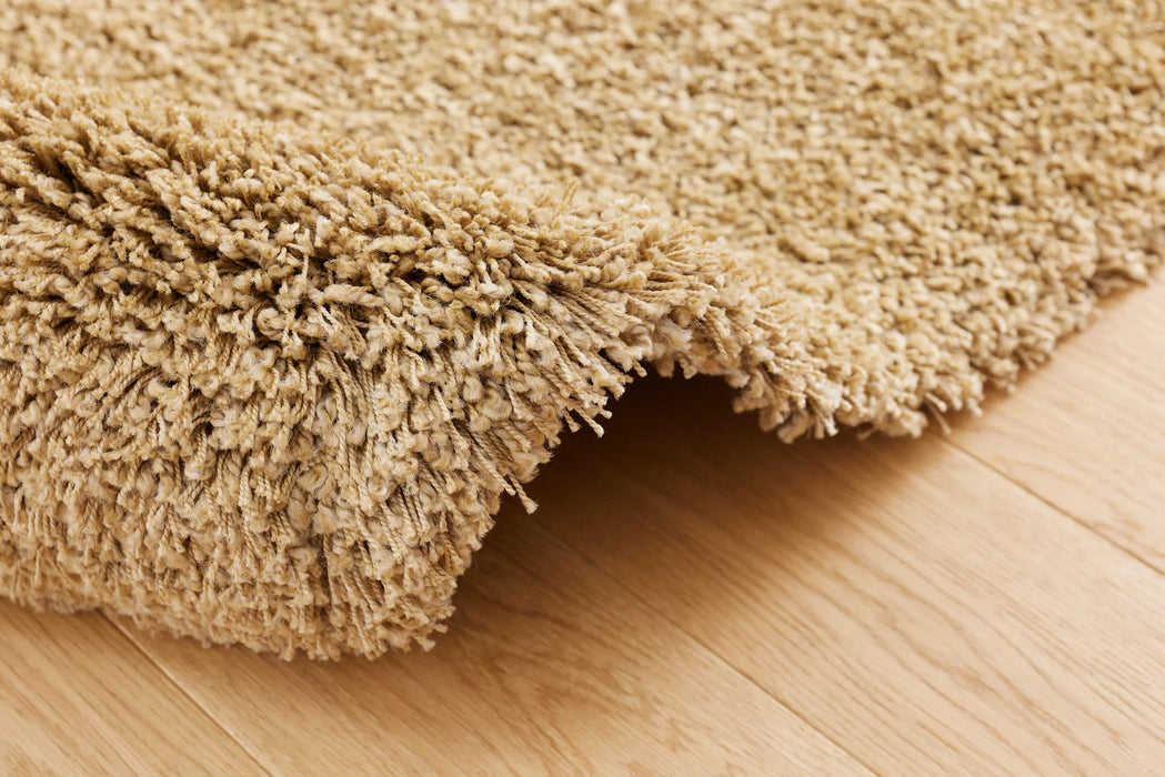 Twilight Shaggy Light Brown & Beige Colour Pebble Shape Rug Size: 160 x 230cm (39001-2244)- Rugs Direct