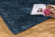 Textured Navy Blue Solid Plain Twilight Shaggy Rug (39001-5544) - Rugs Direct