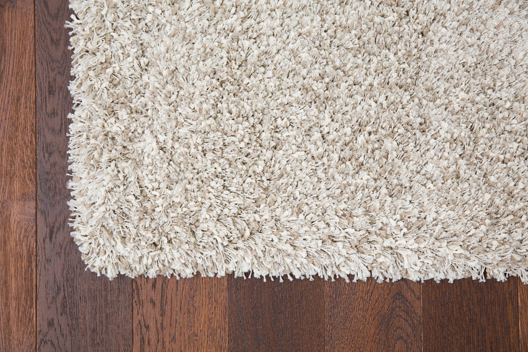 Twilight Shaggy Linen and White Colour Rug - Rugs Direct