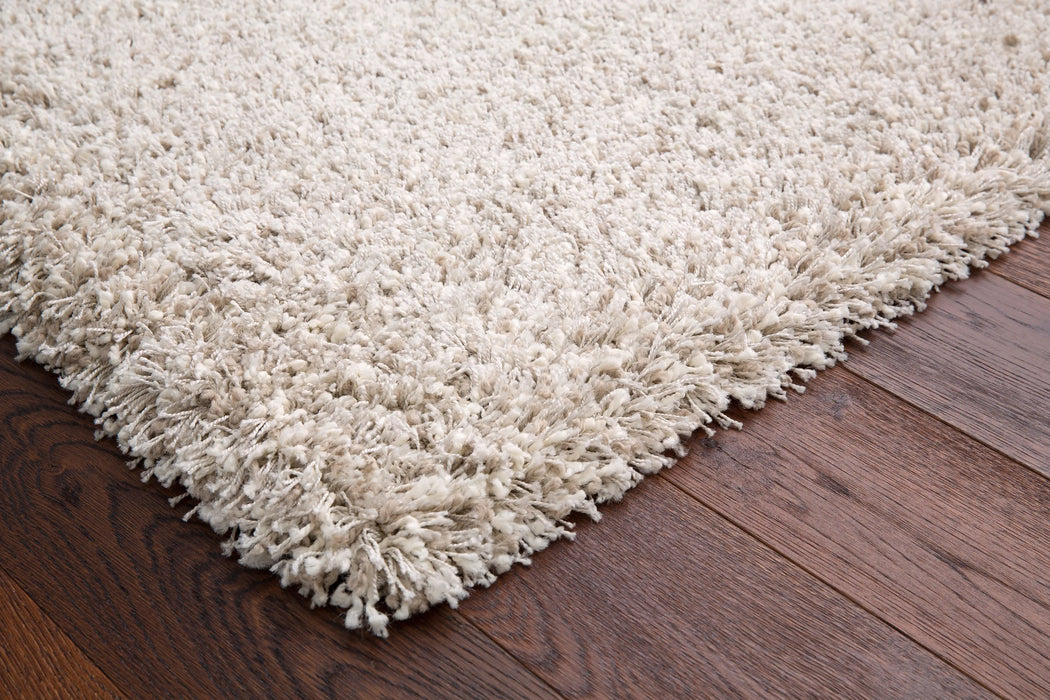 Twilight Shaggy Linen and White Colour Rug - Rugs Direct