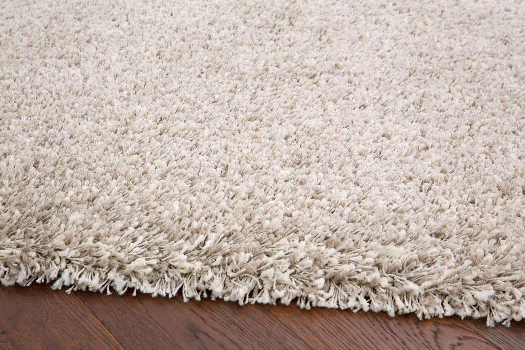 Twilight Shaggy Linen and White Colour Rug - Rugs Direct
