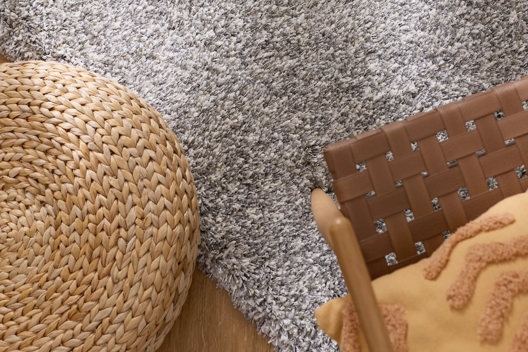 Twilight Pearl Silver Ivory Mix Shaggy Rug - Rugs Direct