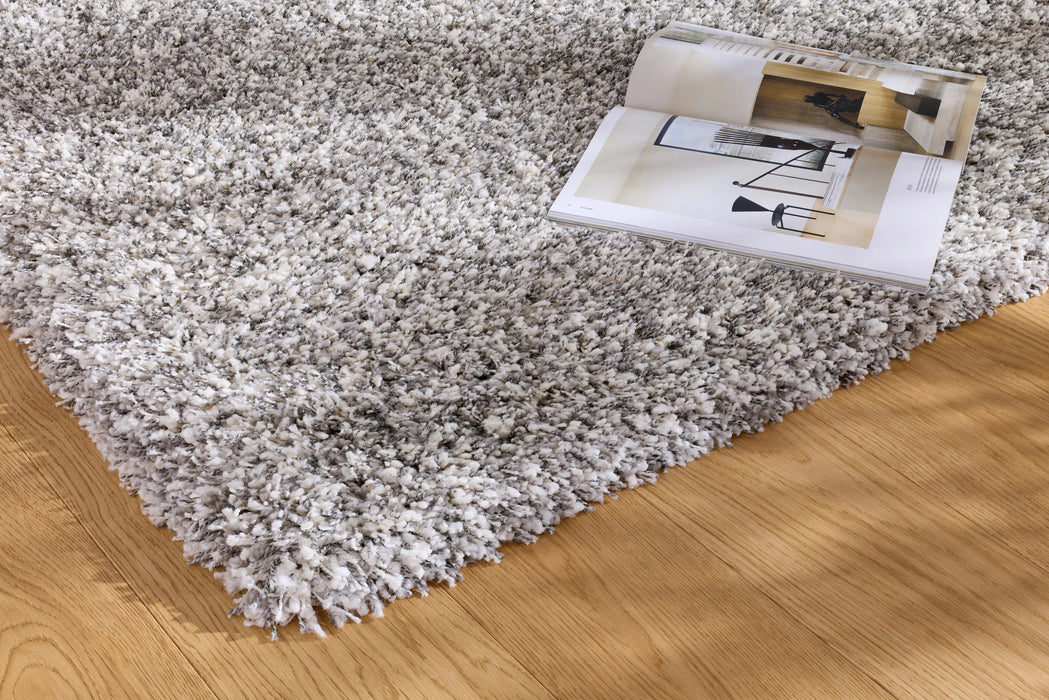Twilight Pearl Silver Ivory Mix Shaggy Rug - Rugs Direct