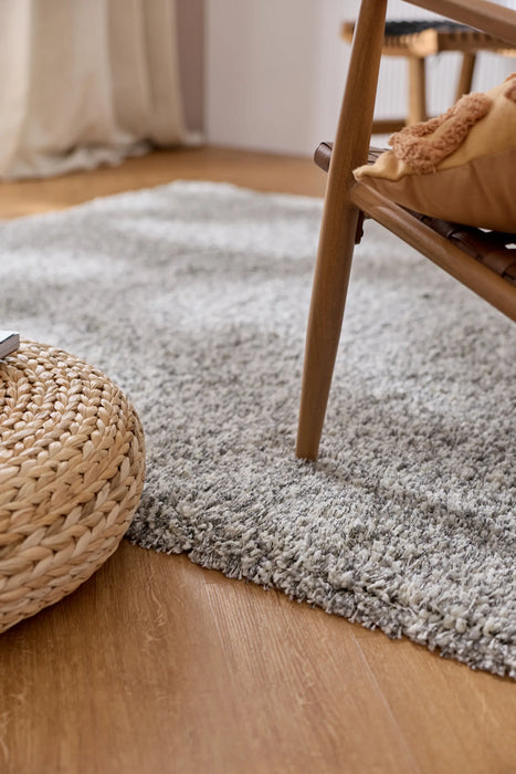 Twilight Pearl Silver Ivory Mix Shaggy Rug - Rugs Direct
