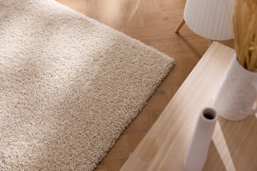 Twilight Shaggy Chalk White Colour Rug - Rugs Direct