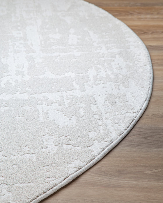 Modern Luxurious Textured Trentino Ivory Round Rug (41003-6161) Size: 200 x 200cm- Rugs Direct