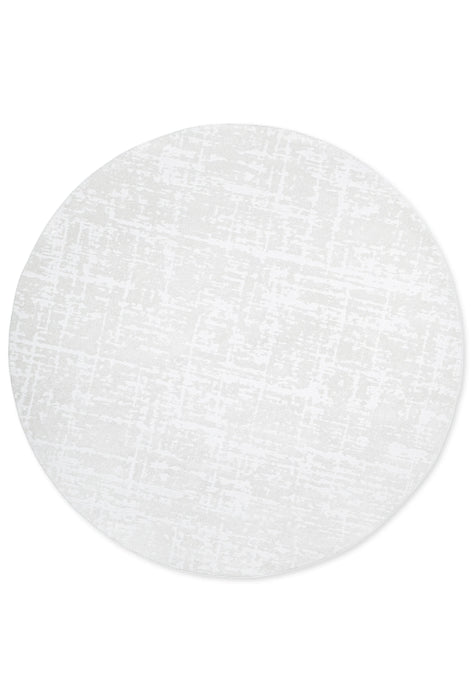 Modern Luxurious Textured Trentino Ivory Round Rug (41003-6161) Size: 200 x 200cm- Rugs Direct