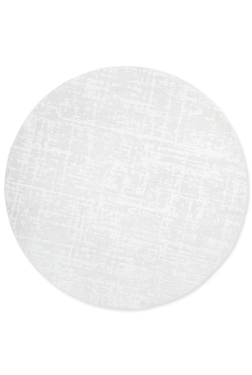 Modern Luxurious Textured Trentino Ivory Round Rug (41003-6161) Size: 200 x 200cm- Rugs Direct