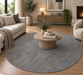 Modern Luxurious Textured Trentino Round Rug (41033-7121) Size: 160 x 160cm-Rugs Direct NZ