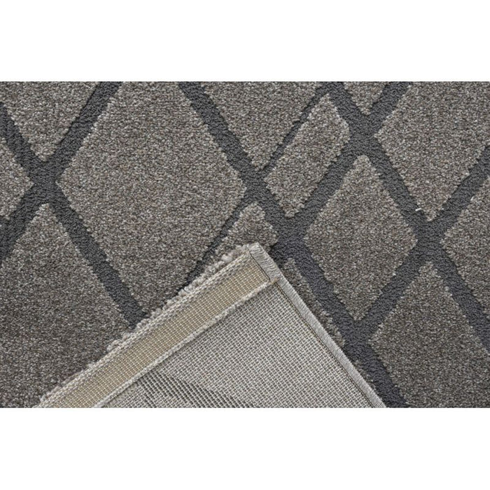 Luxurious Abstract Diamond Pattern Textured Trentino Rug (41039-7131) Size: 280 x 380cm- Rugs Direct